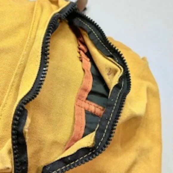 Timberland Backpack Double Strap Logo Front Pocket Mustard Yellow Black Accents - Picture 13 of 16